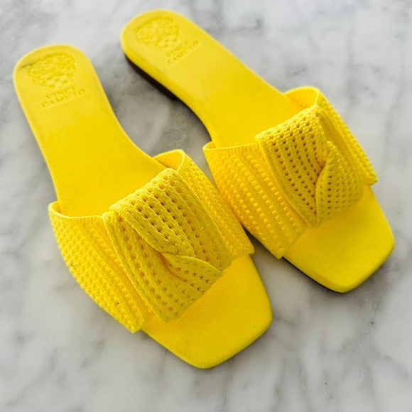 Vince Camuto Shoes - Vince Camuto Yellow Flat Slide NEW 9/40 Summer Spring Career Comfort Beach